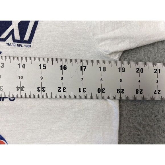 Vintage Super Bowl XXI Ringer T Shirt Mens Large Giants Broncos Single Stitch - Picture 8 of 9
